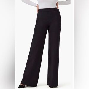 SPANX Supersmooth™ Perfect Fit Ponte Wide Leg Pant Size XL Black Neutral Office